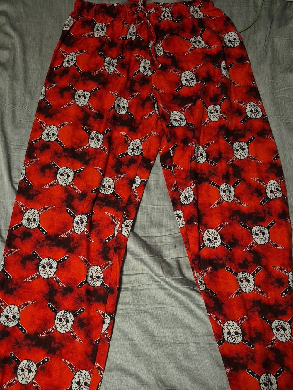 Red Skull & Knife Print Lounge Pants